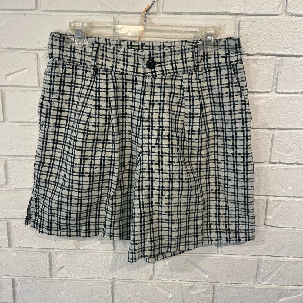Motel 100% Cotton Brandy Check Foam Pleated Shorts NWT M